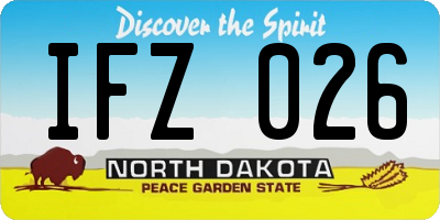 ND license plate IFZ026