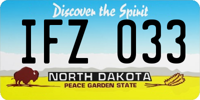 ND license plate IFZ033