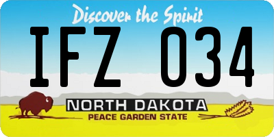 ND license plate IFZ034