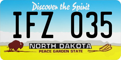 ND license plate IFZ035