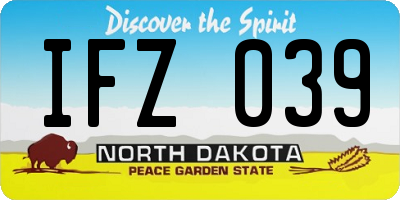 ND license plate IFZ039