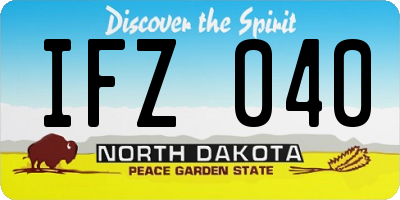 ND license plate IFZ040