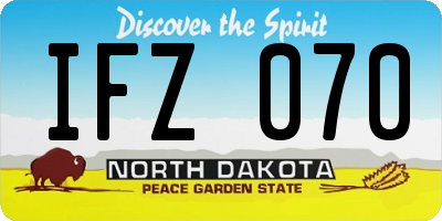 ND license plate IFZ070