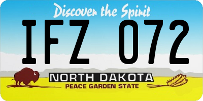 ND license plate IFZ072