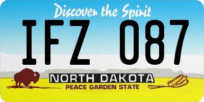 ND license plate IFZ087