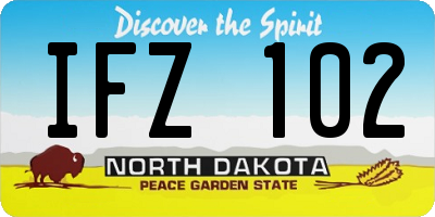 ND license plate IFZ102
