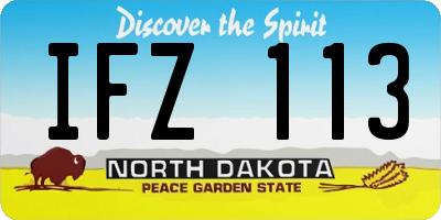 ND license plate IFZ113