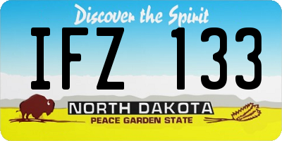 ND license plate IFZ133