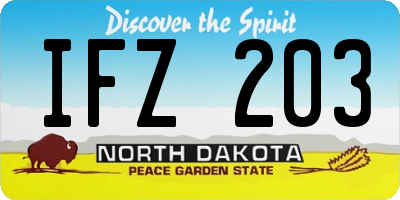 ND license plate IFZ203