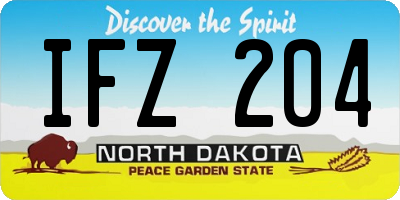 ND license plate IFZ204