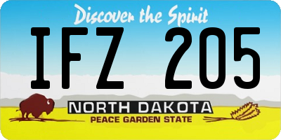 ND license plate IFZ205