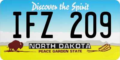 ND license plate IFZ209