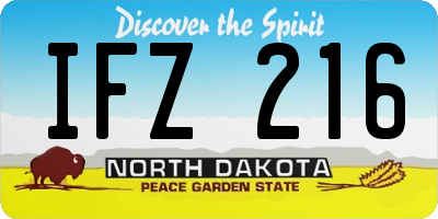 ND license plate IFZ216