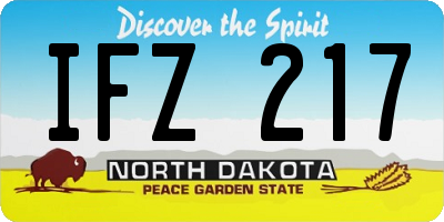ND license plate IFZ217
