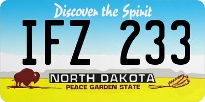 ND license plate IFZ233
