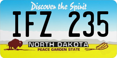ND license plate IFZ235