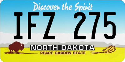 ND license plate IFZ275