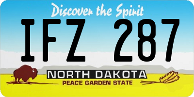ND license plate IFZ287