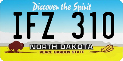 ND license plate IFZ310
