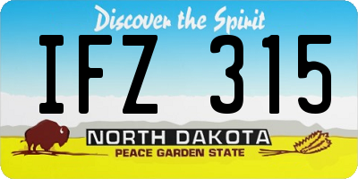 ND license plate IFZ315