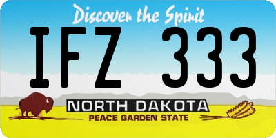ND license plate IFZ333