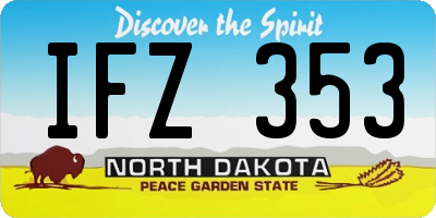 ND license plate IFZ353