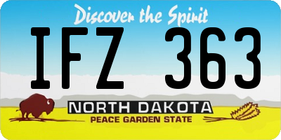 ND license plate IFZ363