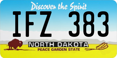 ND license plate IFZ383