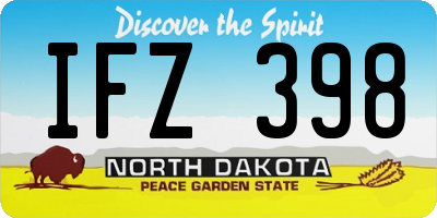 ND license plate IFZ398