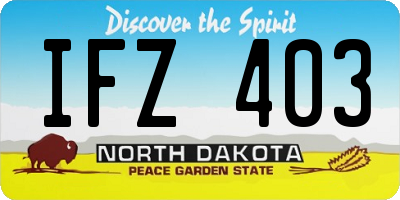 ND license plate IFZ403