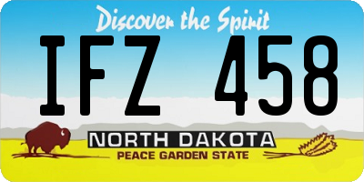 ND license plate IFZ458