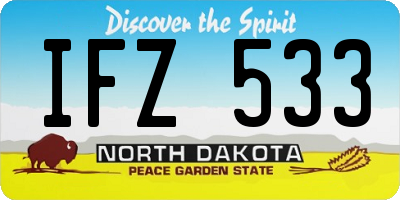ND license plate IFZ533