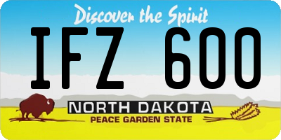 ND license plate IFZ600