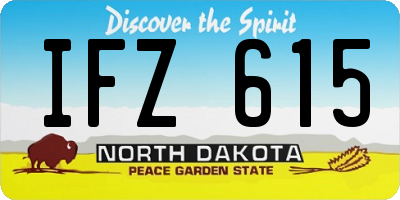 ND license plate IFZ615