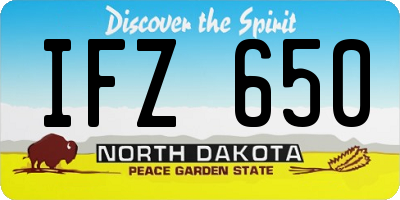 ND license plate IFZ650
