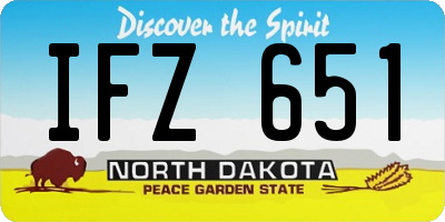 ND license plate IFZ651