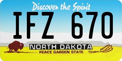 ND license plate IFZ670