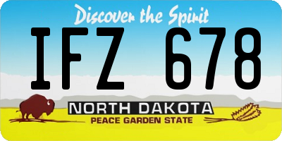 ND license plate IFZ678