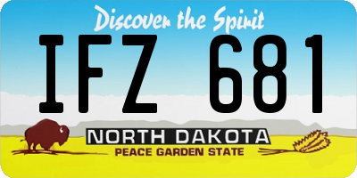 ND license plate IFZ681