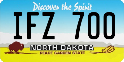 ND license plate IFZ700