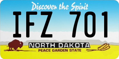 ND license plate IFZ701