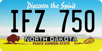 ND license plate IFZ750