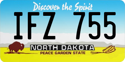 ND license plate IFZ755