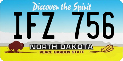 ND license plate IFZ756