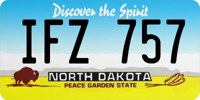 ND license plate IFZ757