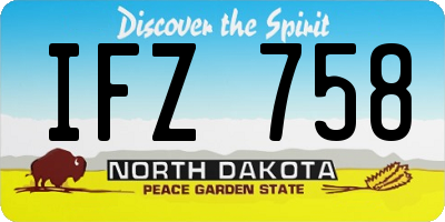 ND license plate IFZ758