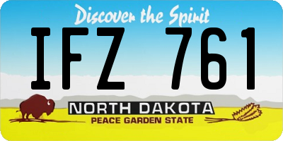 ND license plate IFZ761