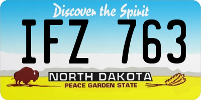 ND license plate IFZ763