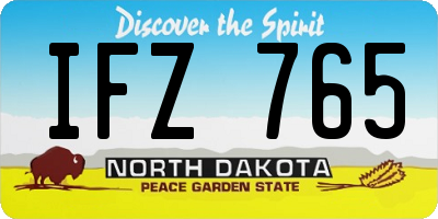 ND license plate IFZ765
