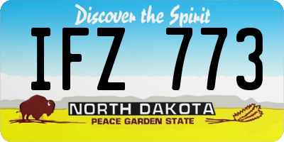 ND license plate IFZ773